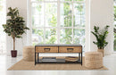 Mobile Porta TV 2 Cassetti 95x38x38 cm in Metallo e Legno-7