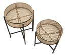 Set 2 Portavasi Ø40x50-35x40 cm in Metallo Ciotole Rimovibili-3
