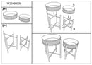 Set 2 Portavasi Ø40x50-35x40 cm in Metallo Ciotole Rimovibili-8