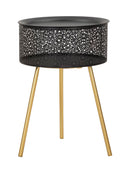 Tavolino Basso Ø35x50 cm in Metallo Nero-1
