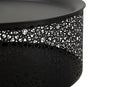 Tavolino Basso Ø35x50 cm in Metallo Nero-3