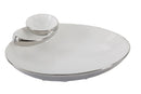 Svuota Tasche Soap 37x26x11,5 cm in Ceramica Bianco e Argento-1