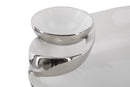 Svuota Tasche Soap 37x26x11,5 cm in Ceramica Bianco e Argento-4