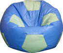 Poltrona a Sacco Pouf Ø100 cm in Similpelle Baselli Pallone da Calcio Celeste e Verde Menta-1