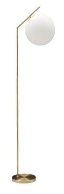Lampada da Terra Glamy 25x36x179 cm in Ferro e Vetro Bianco e Oro-1