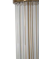 Lampada da Terra Ottoman Ø40x158 cm in Ferro e Vetro e Tessuto Oro e Bianco-6