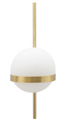 Lampada da Muro Glamy Circle 15x20x40 cm in Ferro e Vetro Oro e Bianco-1