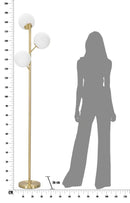 Lampada da Terra Glamy 3 Luci Ø36x190 cm in Ferro e Vetro Oro e Bianco-8