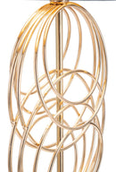 Lampada da Terra Circly Ø35x171 cm in Ferro PVC e Tessuto Oro e Nero-6