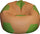 Poltrona a Sacco Pouf Ø100 cm in Similpelle Baselli Pallone da Calcio Marrone Chiaro e Verde Limone