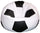 Poltrona a Sacco Pouf Ø100 cm in Similpelle Baselli Pallone da Calcio Bianco e Nero