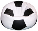 Poltrona a Sacco Pouf Ø100 cm in Similpelle Baselli Pallone da Calcio Bianco e Nero-1