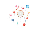 Sticker da Muro Baloons con Lavagnetta e Bersaglio 80x80 cm Plastica-3