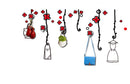 Sticker da Muro Flower con Appendini 120x62 cm Plastica-3