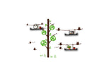 Sticker da Muro Birds And Tree con Mensole 120x120 cm Plastica-3