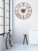 Orologio da Muro Plus Ø71,5x4 cm in Ferro e MDF Marrone-9