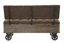 Panca Industry 121x52x75 cm Legno di Abete e in Ferro e Spugna e MDF e PU-10