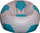Poltrona a Sacco Pouf Ø100 cm in Similpelle Baselli Pallone da Calcio Grigio e Turchese