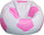 Poltrona a Sacco Pouf Ø100 cm in Similpelle Baselli Pallone da Calcio Grigio e Rosa