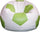 Poltrona a Sacco Pouf Ø100 cm in Similpelle Baselli Pallone da Calcio Bianco e Verde Limone