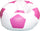 Poltrona a Sacco Pouf Ø100 cm in Similpelle Baselli Pallone da Calcio Bianco e Rosa