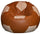 Poltrona a Sacco Pouf Ø100 cm in Similpelle Baselli Pallone da Calcio Marrone e Caffè