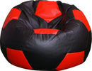 Poltrona a Sacco Pouf Ø100 cm in Similpelle Baselli Pallone da Calcio Nero e Rosso-1