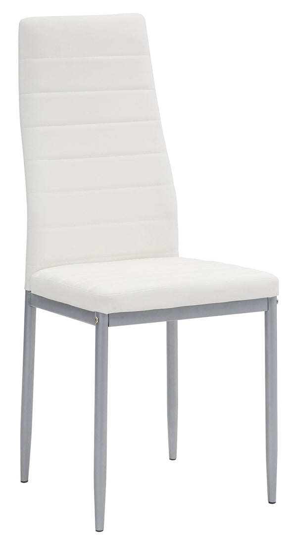 Sedia Imbottita 40x47x96 cm in Similpelle Queen Bianca sconto