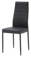 Sedia Imbottita 40x47x96 cm in Similpelle Queen Nera-1