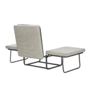 Pouf Letto Trasformabile Pieghevole con Materasso Rivestimento Grigio-6