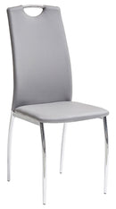 Sedia Imbottita 102x48x43 cm in Similpelle Alba Grigia-1