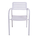 Sedia da Esterno in Metallo 54x55x82 cm Bianco-2