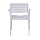 Sedia da Esterno in Metallo 54x55x82 cm Bianco-3