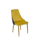 Sedia Imbottita 47x57x88 cm Senape e Oro-1