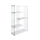 Libreria in Vetro 91,5x30x160 cm Bianco-2