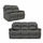 Set 2 Divani Reclinabili Manuali 2 Posti e 3 Posti in Econabuk Cross Grigio
