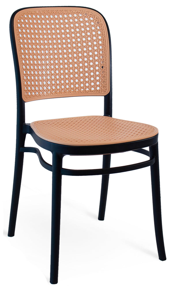 acquista Sedia da Giardino 53x41x85 cm in Polipropilene Fantine Nera/Corda