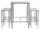 Set Bar Tavolo Alto e 4 Sgabelli  da Giardino in Metallo Utility Snack Bianco