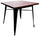 Tavolo da Giardino 80x80x75 cm in Metallo Top in Legno Industrial Nero