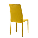 Sedia Imbottita 58x44x97 cm in Tessuto Vellutato Dedis Plus Gialla-5