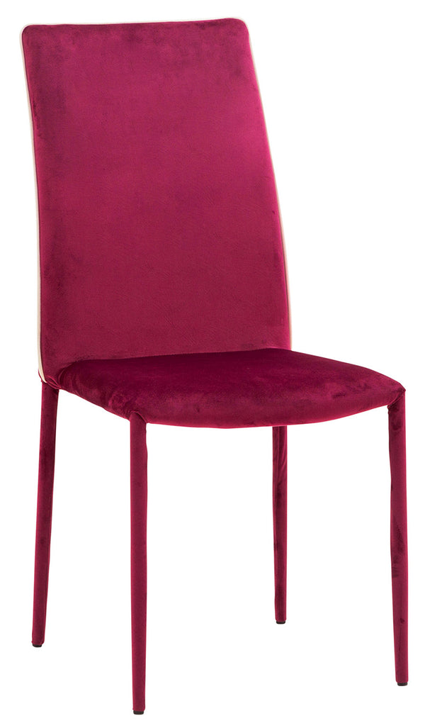 online Sedia Imbottita 58x44x97 cm in Tessuto Vellutato Dedis Plus Bordeaux