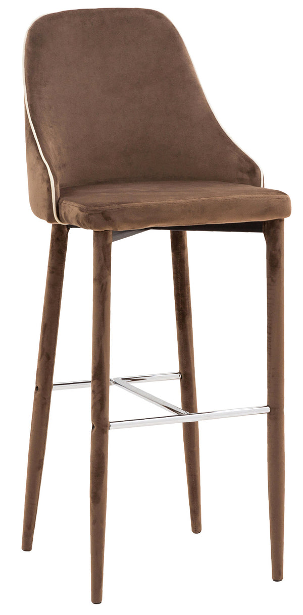 prezzo Sgabello Alto 45x50x110 cm in Tessuto Vellutato New Plana Plus Cappuccino