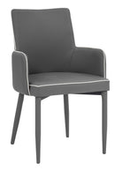 Poltrona Imbottita 56,5x53x87 cm in Similpelle Plana Grigia-1