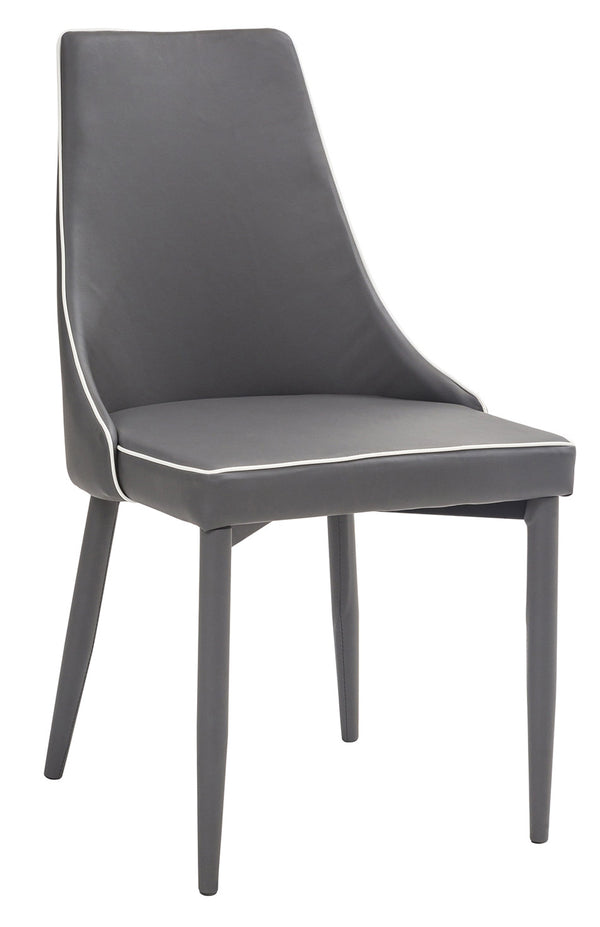 Sedia Imbottita 47x57x88 cm in Similpelle New Plana Cenere sconto