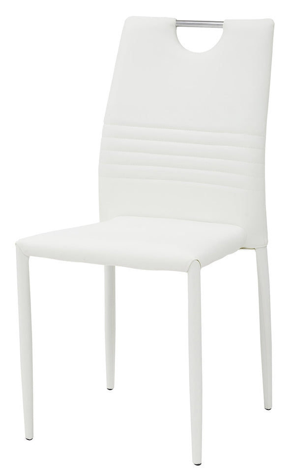 acquista Sedia Imbottita 44x42x90 cm in Similpelle Tulip Bianca