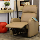 Poltrona Relax Reclinabile Manuale Rivestimento in Similpelle Spike a Cappuccino-3
