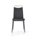 Sedia Jet 50x44x96 cm in Similpelle Grigia Jet con Fascia Bianca-2