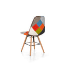 Sedia Imbottita 85x45x42 cm in Tessuto Stile Patchwork Neon 3-2