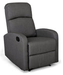 Poltrona Relax Reclinabile Manuale Rivestimento in Tessuto Spike a Fume-1