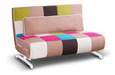 Divano Letto 1 Piazza e Mezzo 140x75x88 cm in Metallo e Tessuto a Quadri Super Multicolor-1